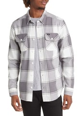 RVCA That'll Work Regular Fit Plaid Flannel Button-Up Shirt in Smoke at Nordstrom
