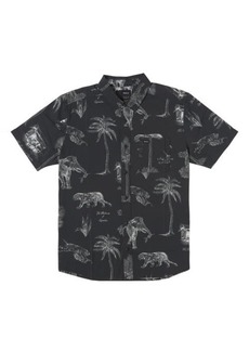 RVCA Tropic Wind Regular Fit Short Sleeve Button-Up Shirt