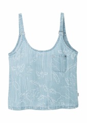 RVCA Womens Collector Boxy FIT Tank TOP chambray L