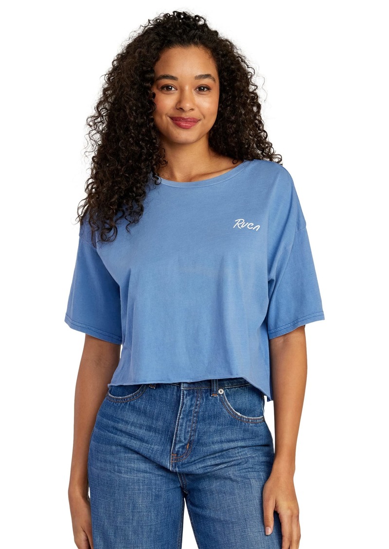 RVCA Women's Cropped Short Sleeve Graphic Tee Shirt