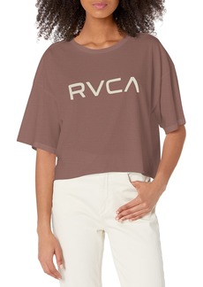 RVCA Women's Cropped Short Sleeve Graphic TEE Shirt Big Mauve