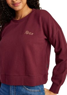 RVCA Women's Graphic Fleece Pullover Crew Neck Sweatshirt