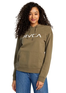 RVCA Women's Graphic Fleece Pullover Hooded Sweatshirt Big Army Fade