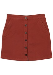 RVCA Womens Promises HIGH Rise Button Front Skirt burnt red L