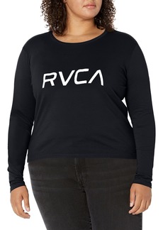 RVCA womens Red Stitch Long Sleeve Graphic Tee T Shirt   US