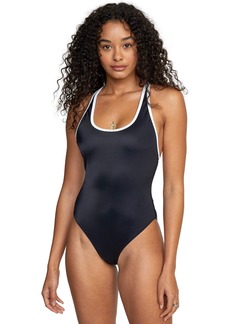 RVCA Women's Standard Swimsuit Binded Cheeky ONE Piece Black