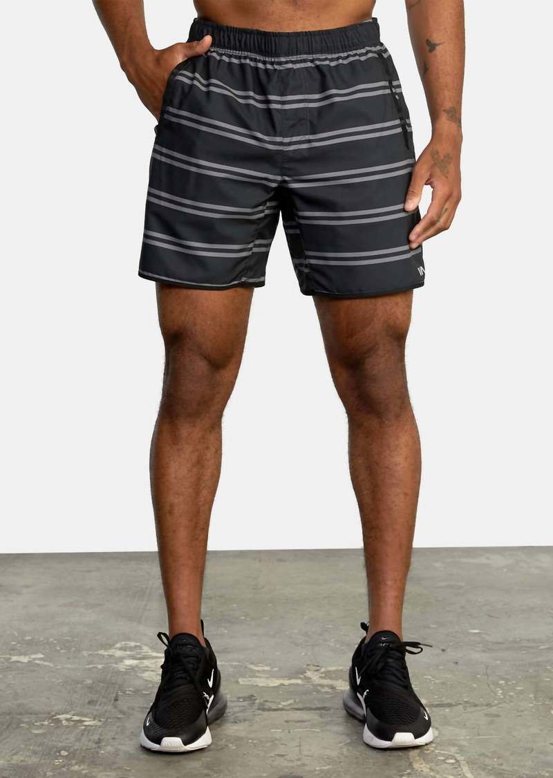 RVCA Yogger Iv Elastic Shorts 17 In Black Stripe