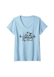 Womens Rye Beach New Hampshire Spring Break Souvenir V-Neck T-Shirt
