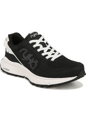 Ryka Women's Jog On Slip On Bungee Sneakers - Black Fabric/Faux Suede