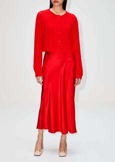 Sablyn Midi Silk Skirt In Scarlet