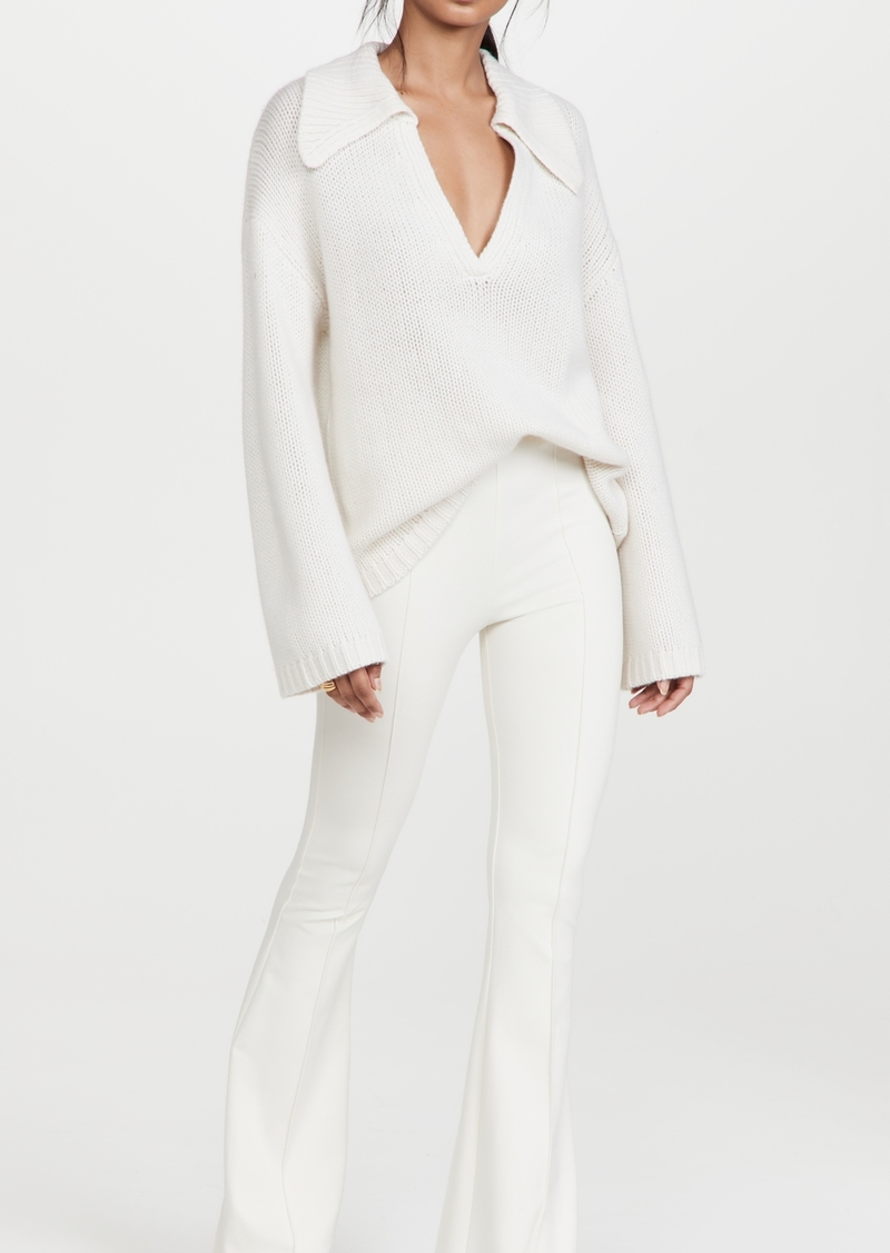 Ribbed Cashmere Flared Pants