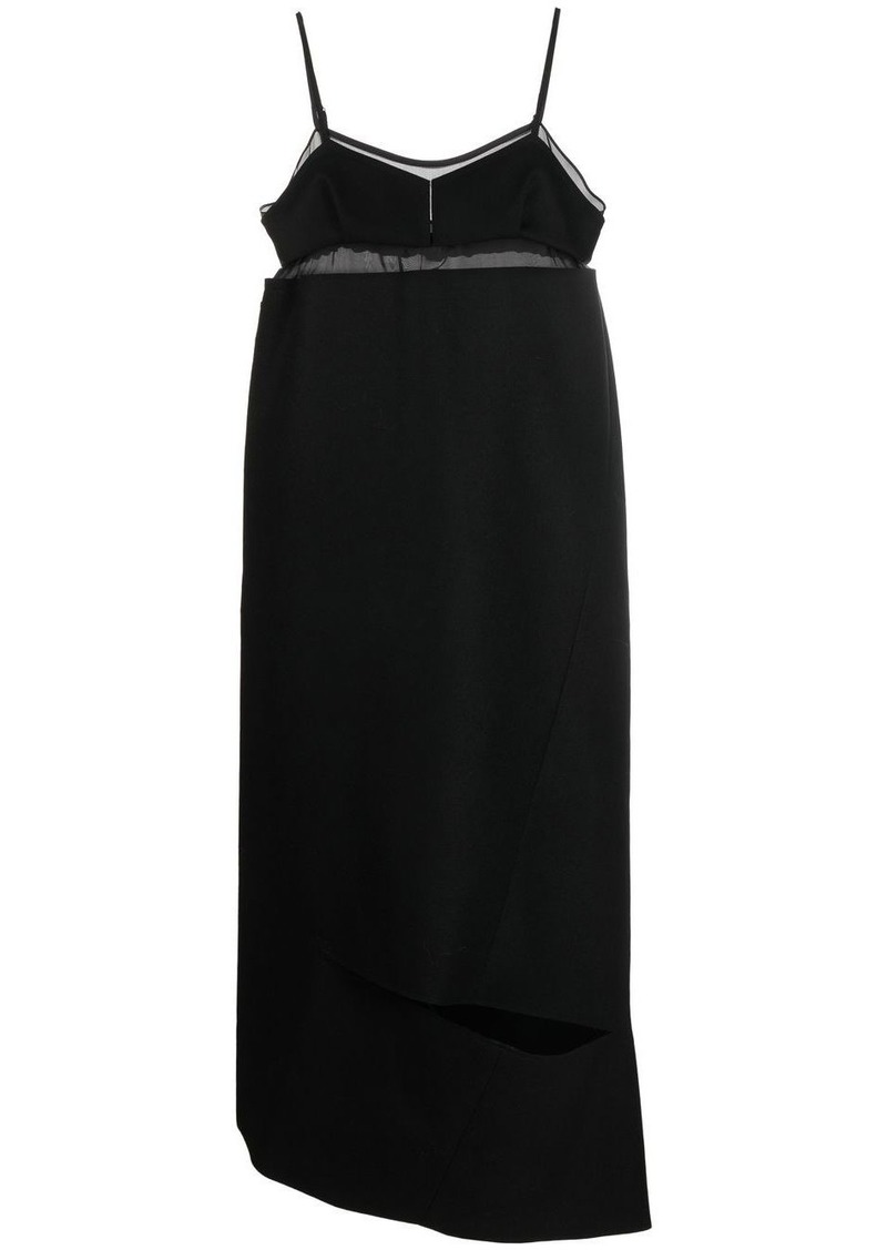 Sacai asymmetric cut-out midi dress