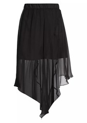 Sacai Asymmetric Semi-Sheer Midi-Skirt