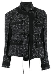 Sacai asymmetric tweed jacket