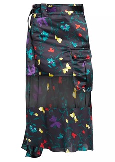 Sacai Belted Floral Maxi Skirt