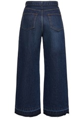 Sacai Belted Mid Rise Denim Wide Jeans