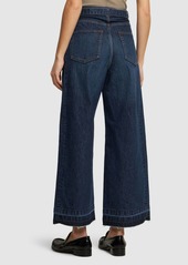 Sacai Belted Mid Rise Denim Wide Jeans