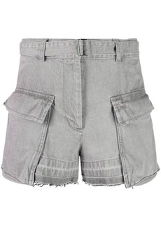 Sacai belted-waist high-waisted shorts