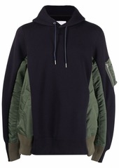 Sacai bomber jacket hybrid panelled hoodie