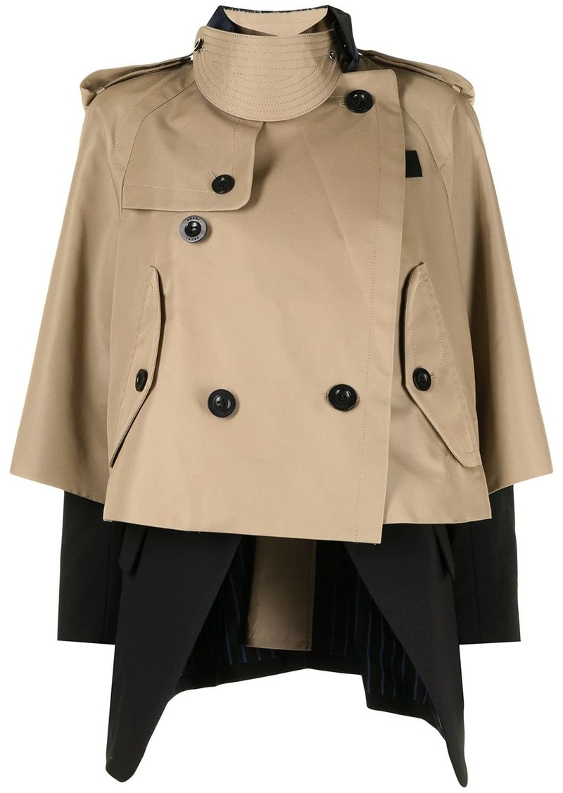 Women's Convertible Jacket In Ripstop And Faux Shearling by Sacai