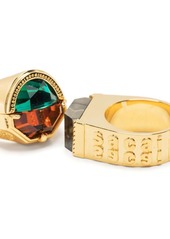 Sacai crystal-embellished signet ring set