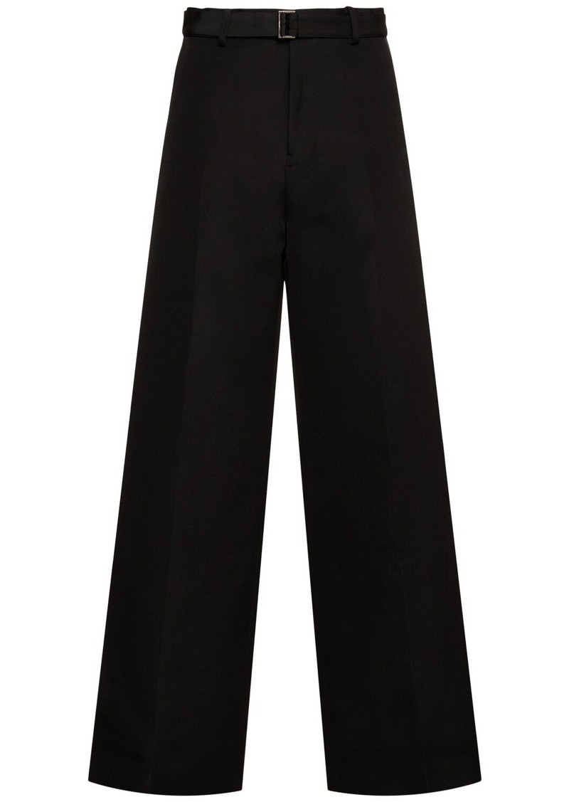 Sacai Double-faced Silk & Cotton Wide Pants