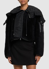 Sacai Faux Shearling & Nylon Twill Jacket