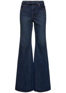 Sacai High Rise Wide Leg Jeans W/belt
