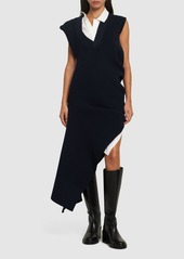 Sacai Knit Asymmetric Midi Dress