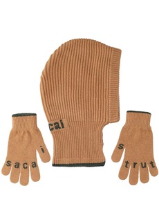 Sacai Knit Wool Balaclava & Gloves Set