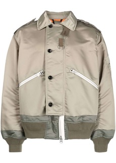 Sacai off-centre button-fastening bomber jacket