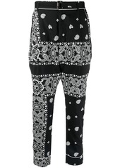 Sacai paisley-print belted trousers