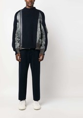 Sacai panelled knitted bomber jacket