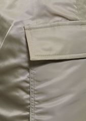 Sacai Pleated Nylon Twill Cargo Midi Skirt