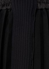 Sacai Pleated Technical Jersey Skirt