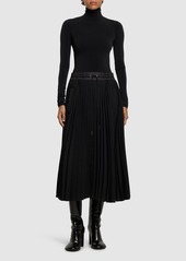 Sacai Pleated Technical Jersey Skirt