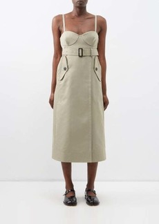 Glencheck Mix Belted Midi Dress - 60% Off!