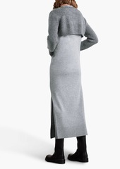 Sacai - Layered ribbed wool and mohair-blend maxi dress - Gray - 2