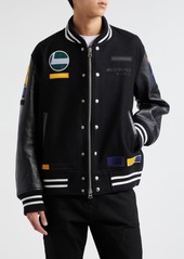 Sacai AMG Patch Wool & Leather Varsity Jacket