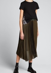 SACAI Asymmetric Pleated Midi Skirt