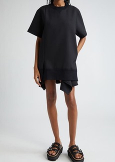 Sacai Asymmetric Short Sleeve Sweatshirt Dress