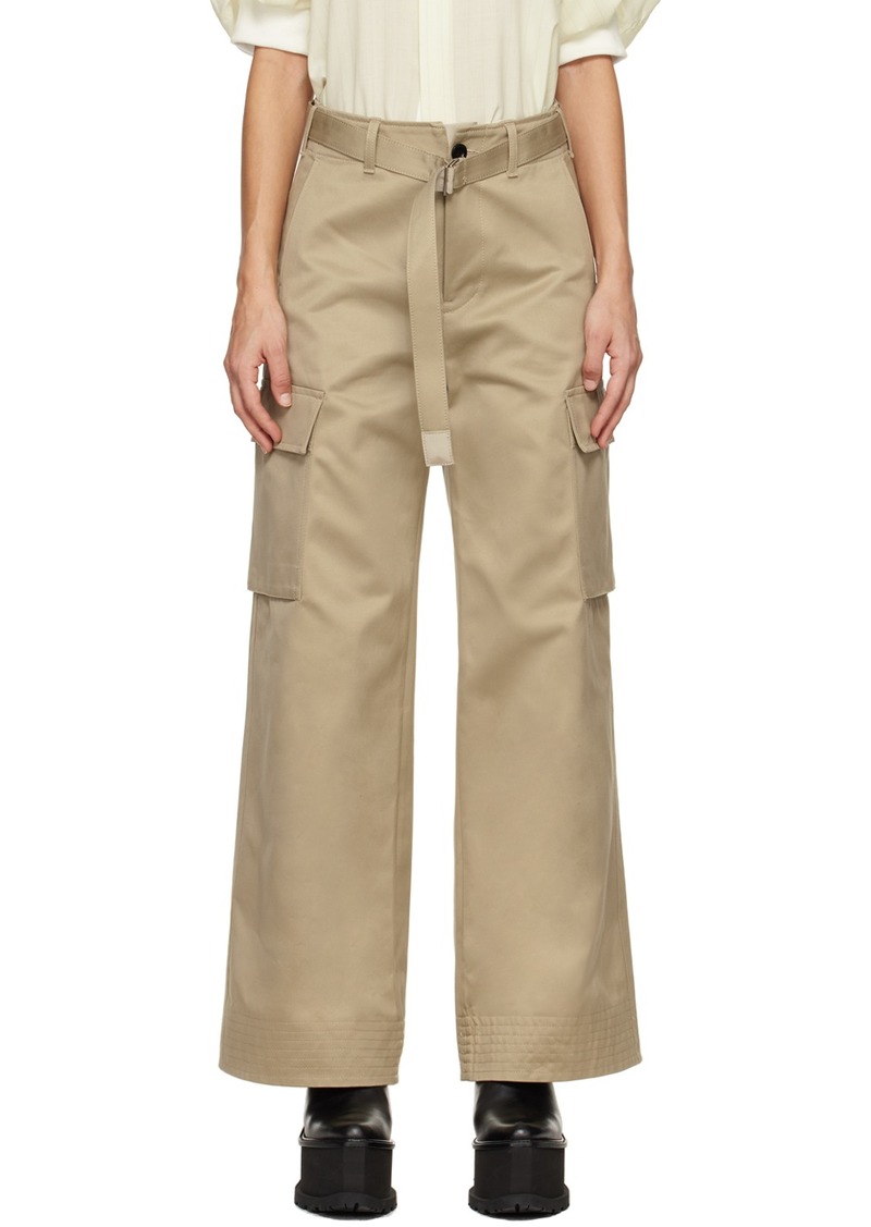 sacai Beige Belted Trousers