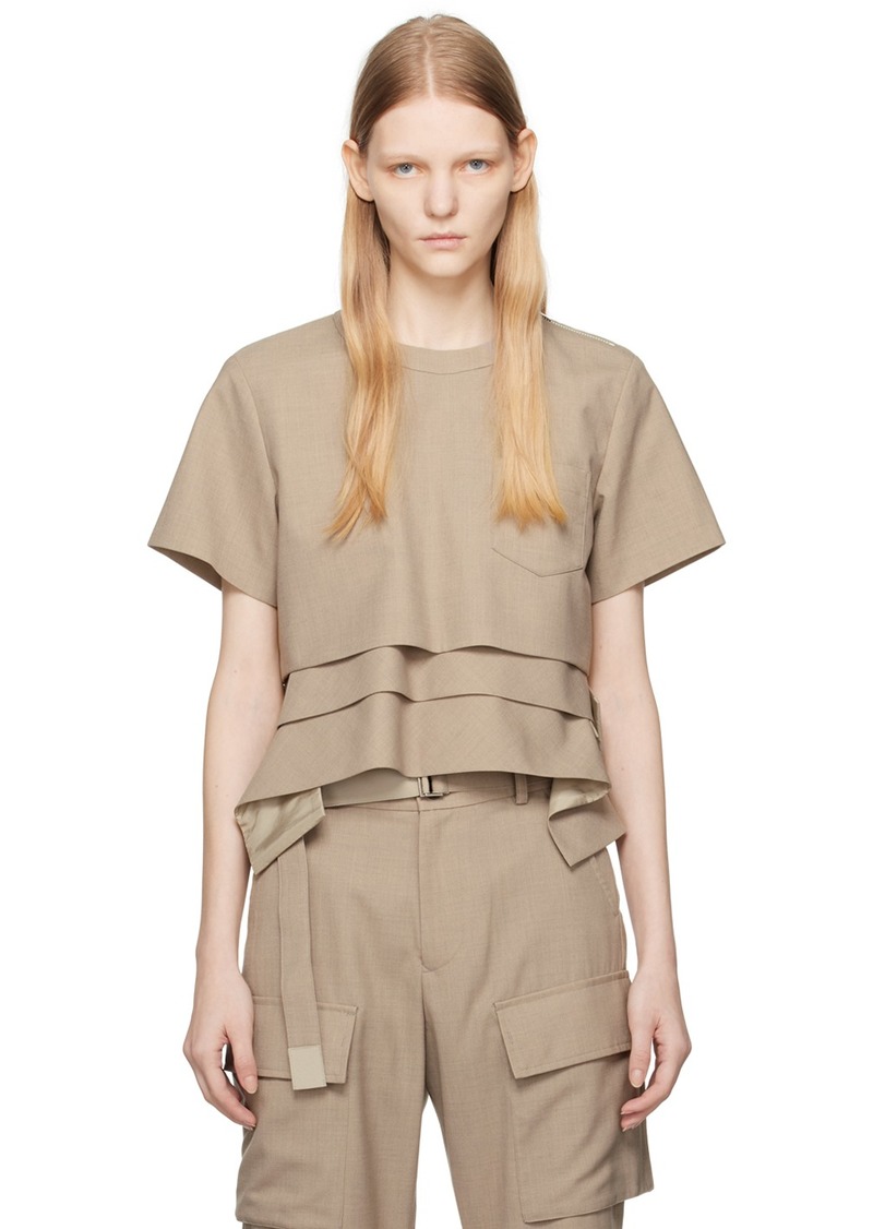 sacai Beige Suiting T-Shirt