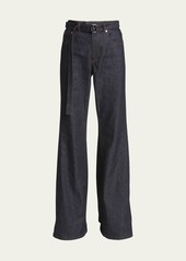 SACAI Belted Flared Denim Pants