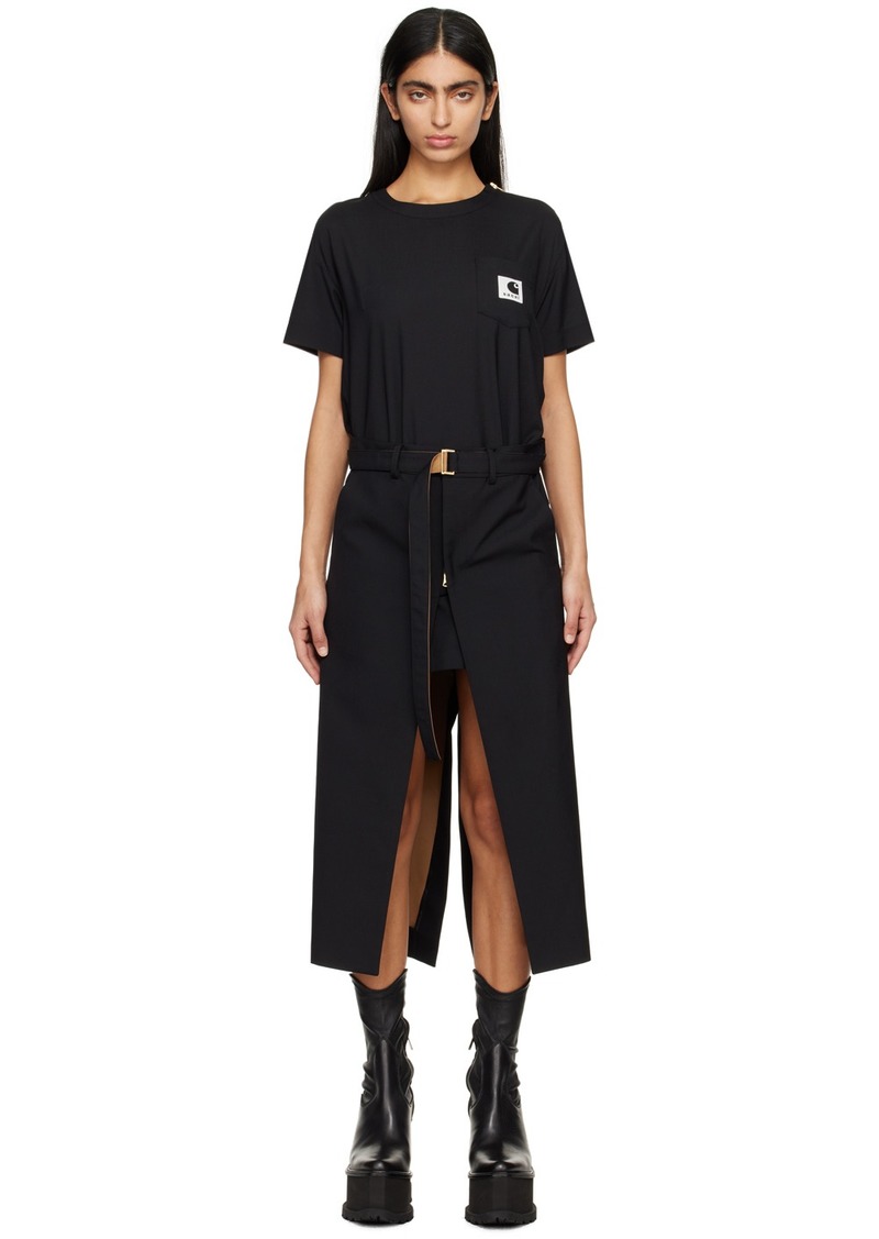 sacai Black Carhartt WIP Edition Midi Dress