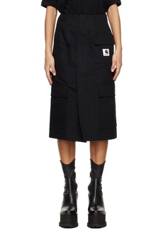 sacai Black Carhartt WIP Edition Midi Skirt