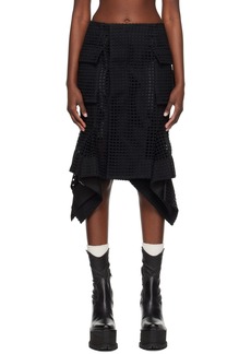 sacai Black Handkerchief Midi Skirt