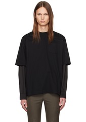 sacai Black Layered Long Sleeve T-Shirt