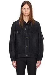 sacai Black Paneled Denim Jacket