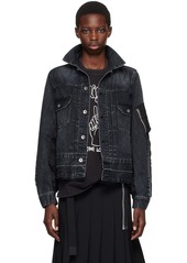 sacai Black Paneled Denim Jacket